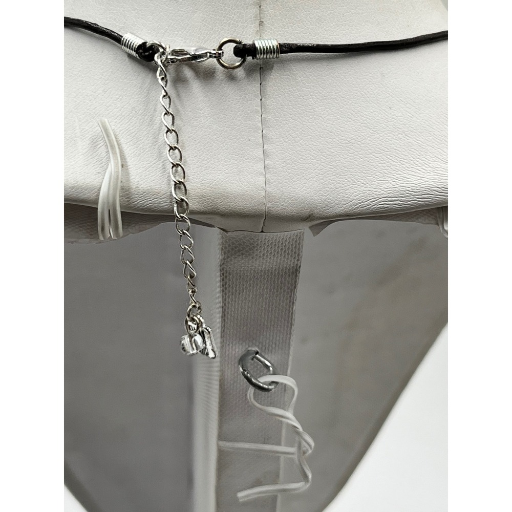 Robert Lee Morris Silver & leather charm chain Two Tone Necklace - Picture 4 of 11